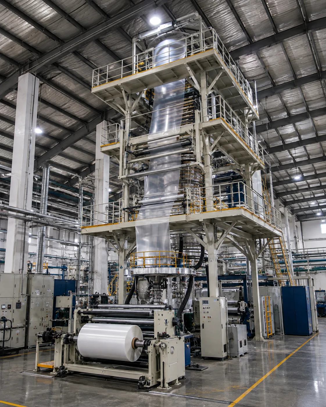 Blown film extrusion line at the Tansox Quanzhou plant
