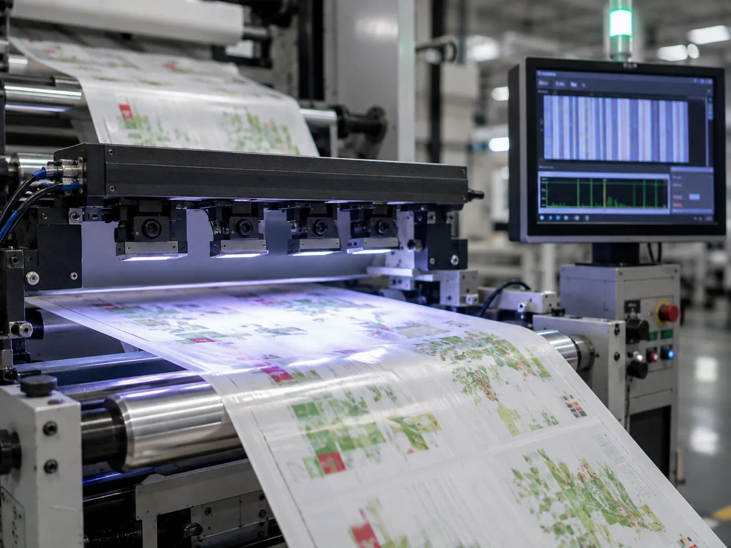 Drying units and 100% in-line vision inspection of printed film