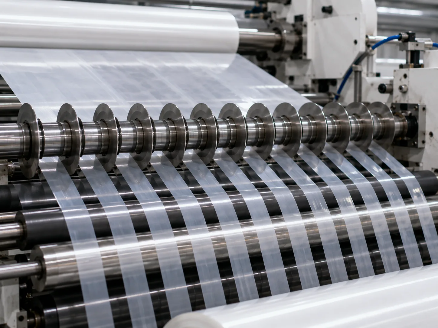 Slitting the master roll into finished widths