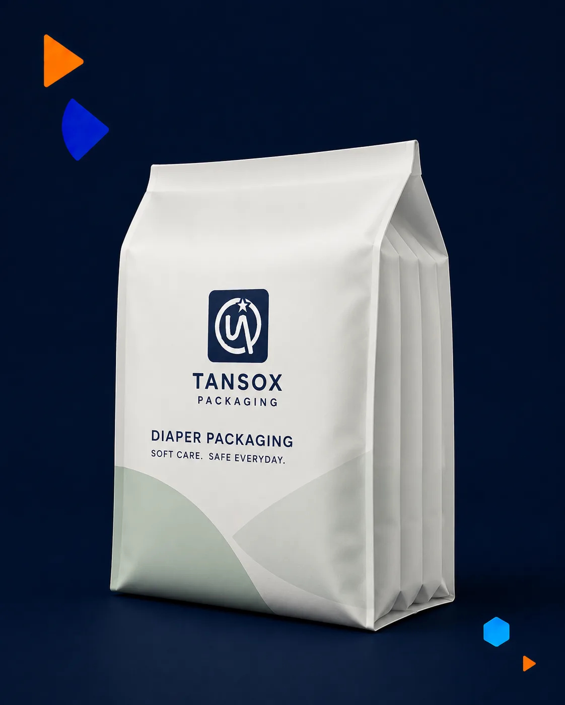 Baby Diaper Packaging — heavy-duty poly bags with strong seals for high-volume packs