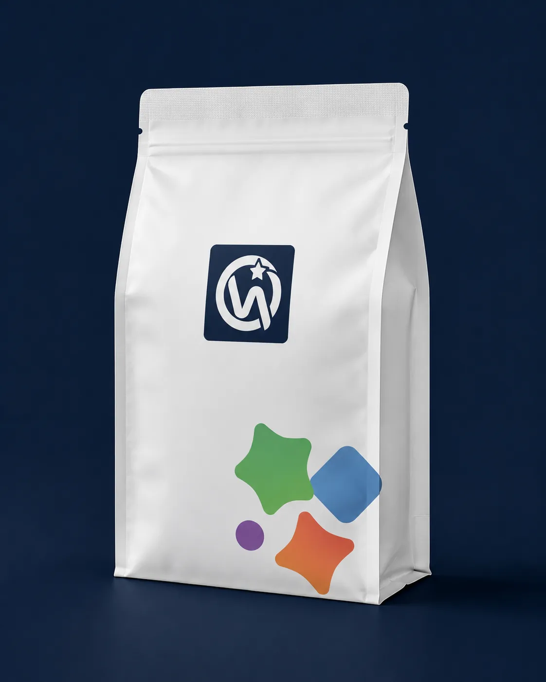 Flat Bottom Bag — 5-panel box pouch for premium retail tier positioning