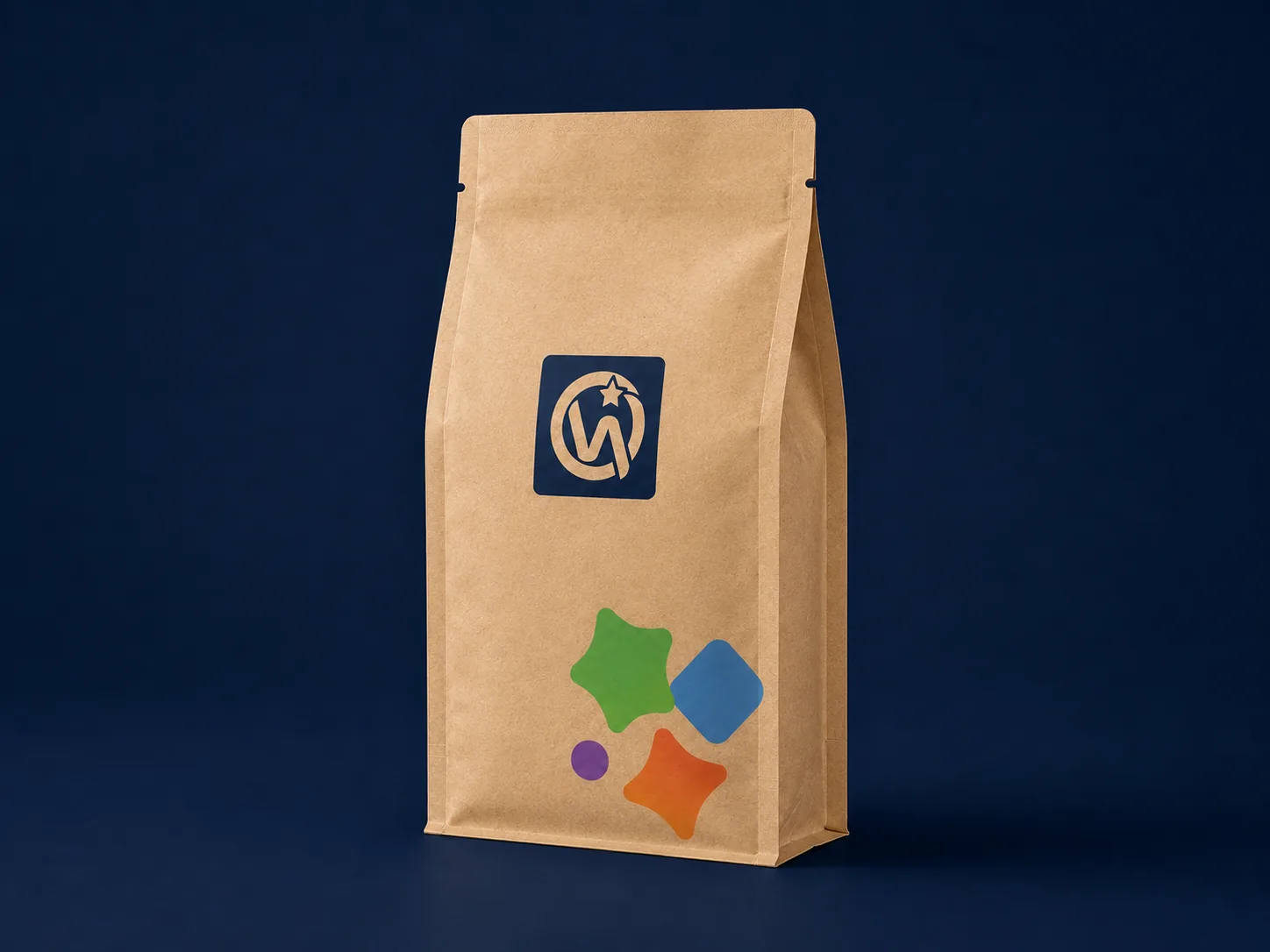 Kraft Flat Bottom — Natural kraft outer with PE inner barrier