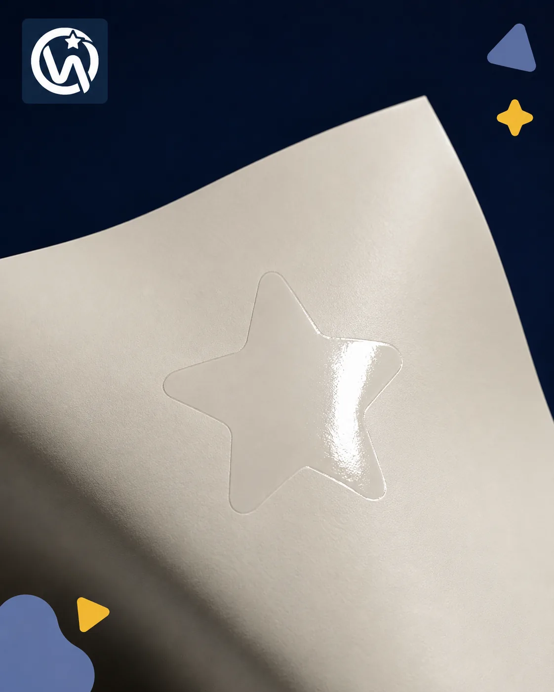 Spot UV surface finish close-up — uv-cured lacquer · in-house