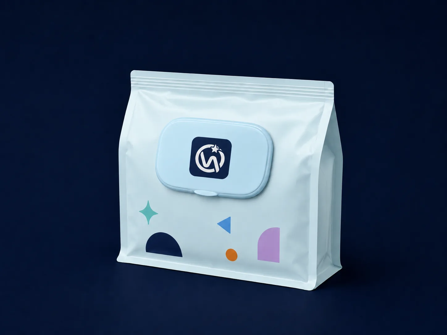 Wet Wipes Stand Up Bag — Bottom-gusseted stand-up format for premium retail wipes