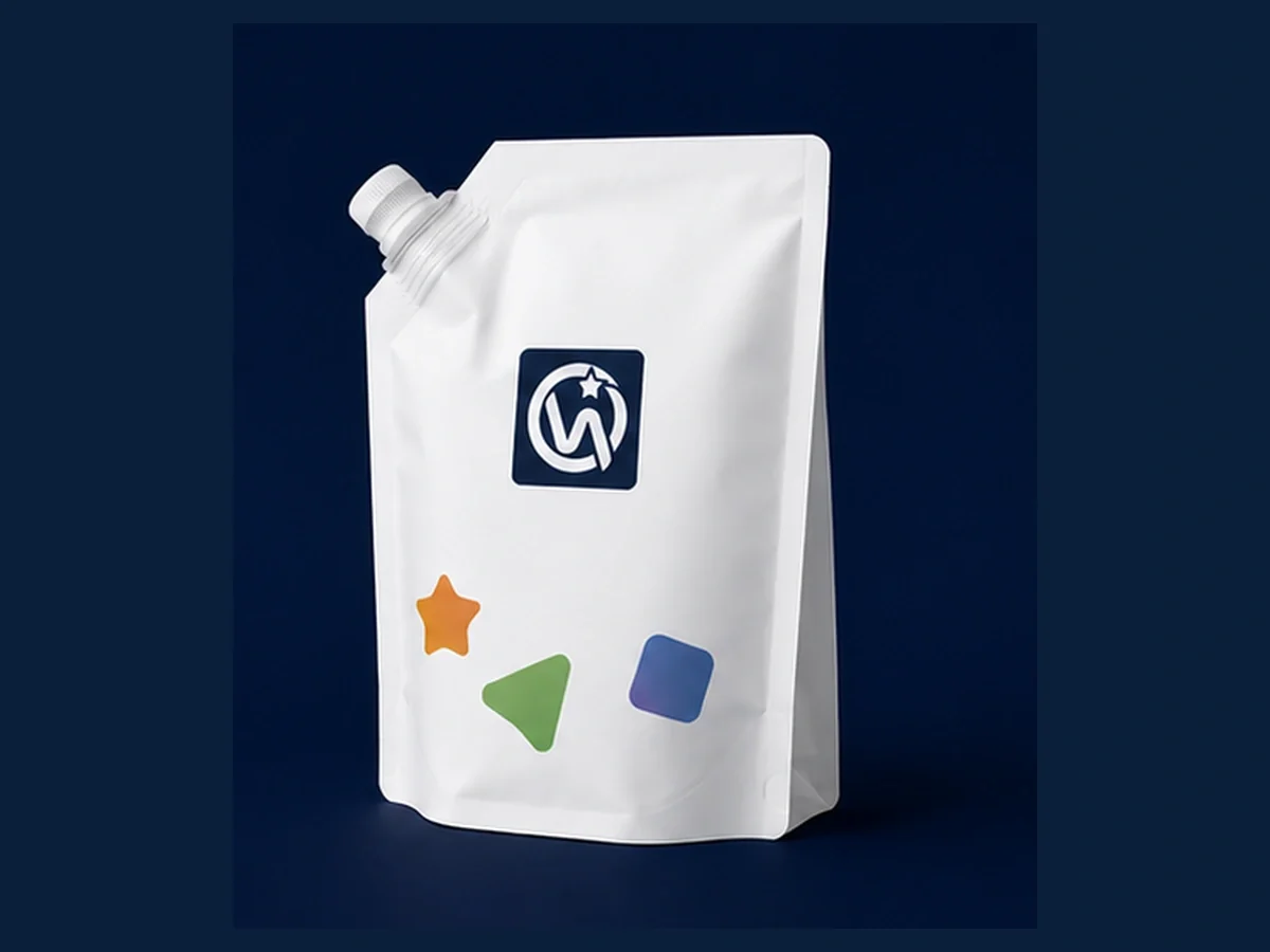 Stand up spout pouch with welded spout for liquid soap and sanitizer refills