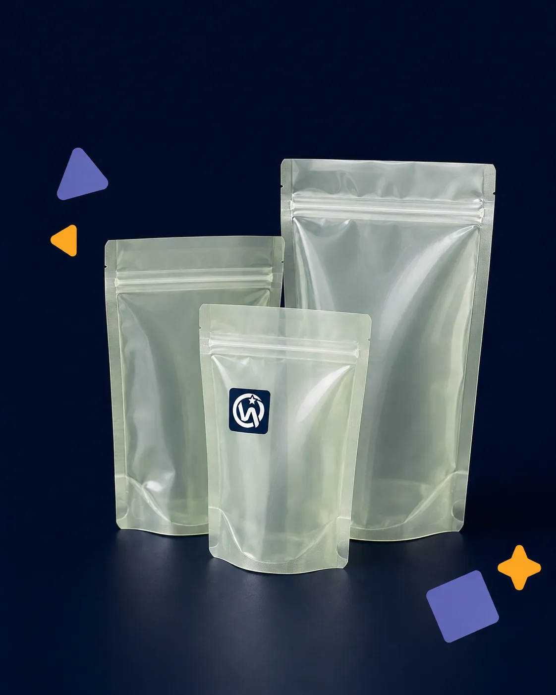 Biodegradable Pouches — PLA + Bio-PE · Compostable Laminate (en 13432 · astm d6400 · ok compost (tüv))