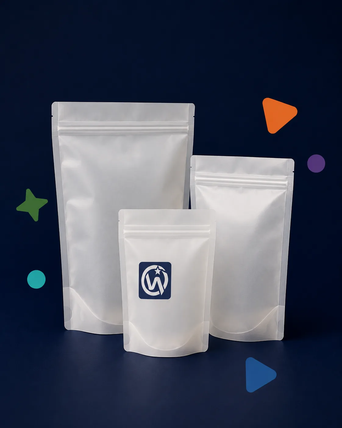Recyclable Pouches — All-PE Mono-Material · Fully Recyclable (how2recycle · recyclass · apr compliant)